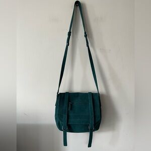 Gap Teal Suede Leather Crossbody Bag